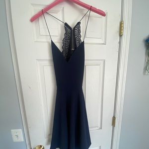 Olive tree navy skater dress
